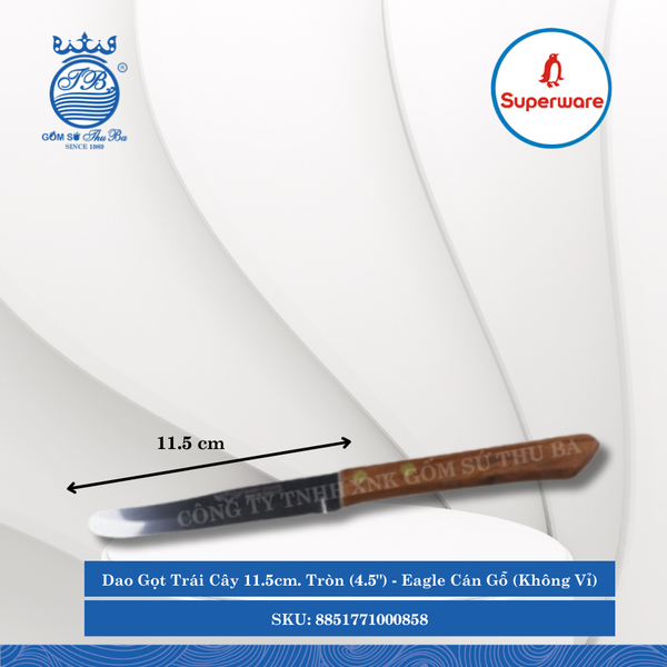Dao Gọt Trái Cây 11.5Cm (4.5") Eagle Cán Gỗ (Không Vỉ) (Nhiều Loại) Superware Inox
