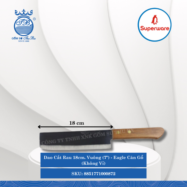 Dao Cắt Rau Eagle Cán Gỗ (Không Vĩ) (Nhiều Size, Nhiều Loại) Superware Inox
