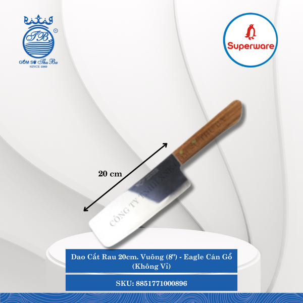 Dao Cắt Rau Eagle Cán Gỗ (Không Vĩ) (Nhiều Size, Nhiều Loại) Superware Inox