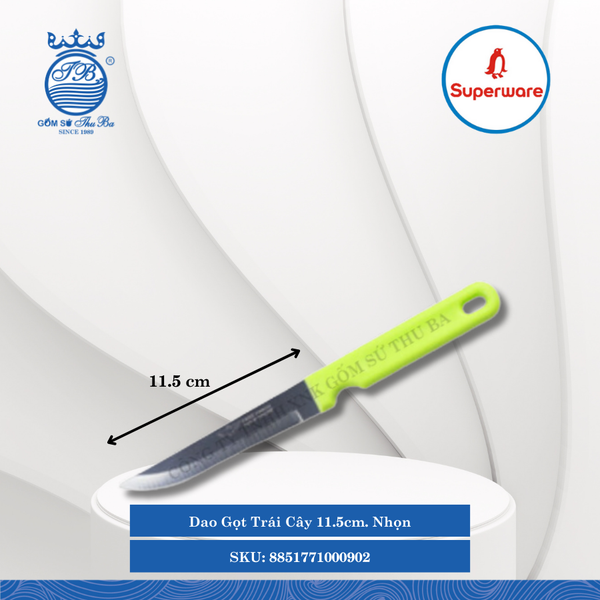 Dao Gọt Trái Cây 11.5Cm (4.5") K-Sel Cán Nhựa Xanh (Không Vỉ) (Nhiều Loại) Superware Inox