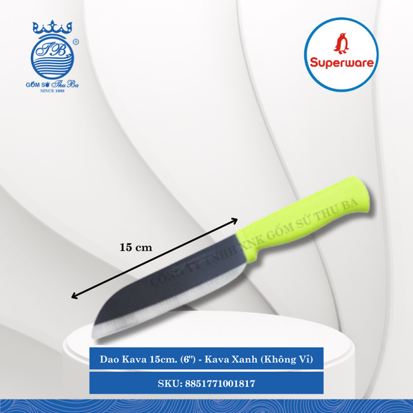 Dao Kava Xanh (Không Vỉ) (Nhiều Size) Superware Inox