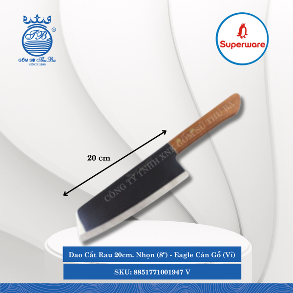 Dao Cắt Rau Eagle Cán Gỗ (Vĩ) (Nhiều Size, Nhiều Loại) Superware Inox