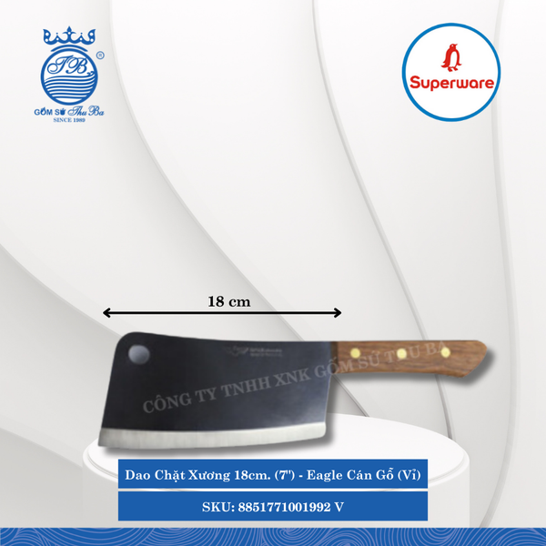 Dao Chặt Xương Eagle Cán Gỗ (Vĩ) (Nhiều Size) Superware Inox