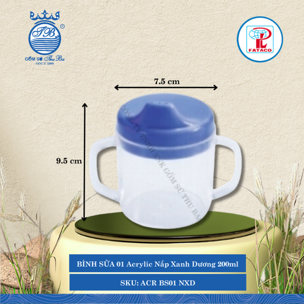Bình Sữa 01 Arylic (Nắp Nhiều Màu) Fataco Nhựa