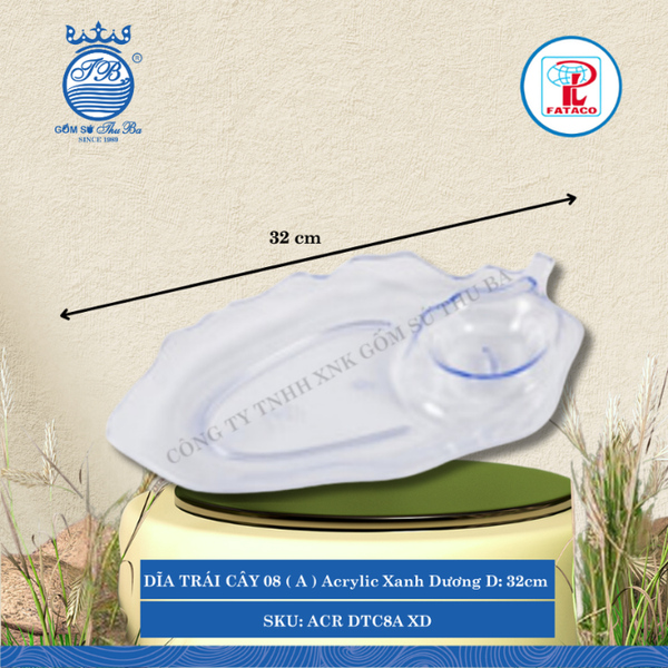 Dĩa Trái Cây (A) Xanh dương Acrylic (Nhiều Size) Fataco Nhựa