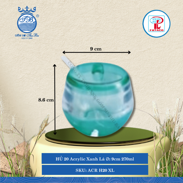 Hủ Có Muỗng Acrylic (Nhiều Màu) Fataco Nhựa