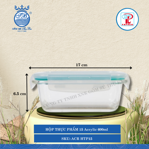 Hộp Thực Phẩm Chữ Nhật Acrylic (Nhiều Size) Fataco Nhựa