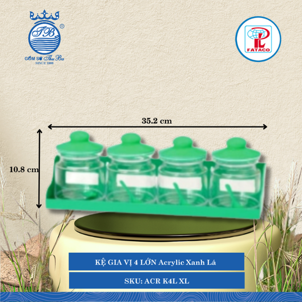 Kệ Gia Vị 4 Acrylic (Nhiều Size, Nhiều Màu) Fataco Nhựa