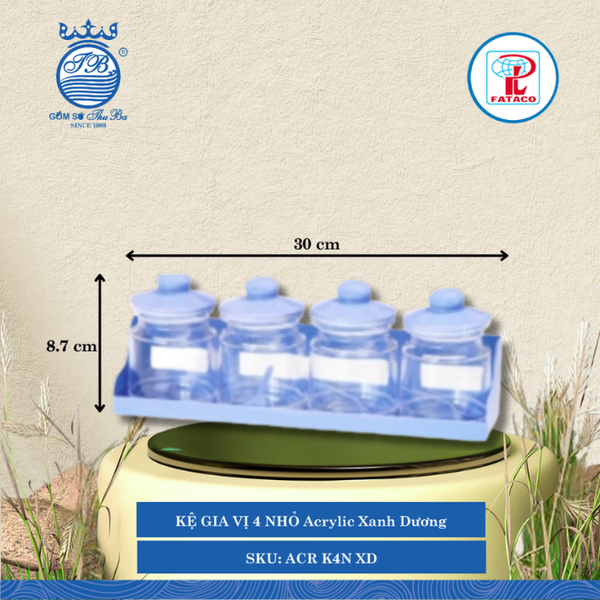Kệ Gia Vị 4 Acrylic (Nhiều Size, Nhiều Màu) Fataco Nhựa