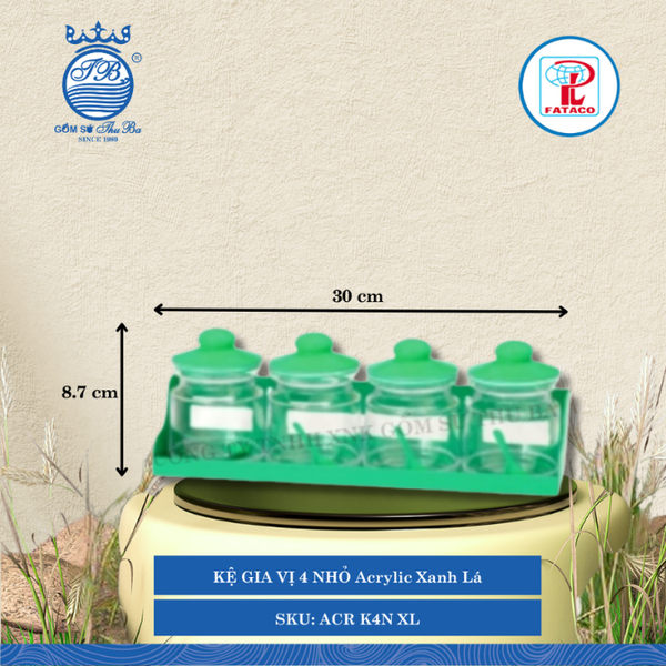 Kệ Gia Vị 4 Acrylic (Nhiều Size, Nhiều Màu) Fataco Nhựa