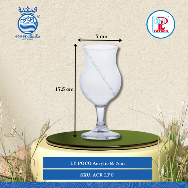 LY POCO Acrylic Trắng Ø: 7cm Cao: 17.5cm Fataco Nhựa ACR LPC