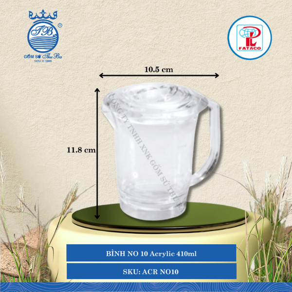 Bình No 8, No 10, No 12 Acrylic (Nhiều Size) Fataco Nhựa