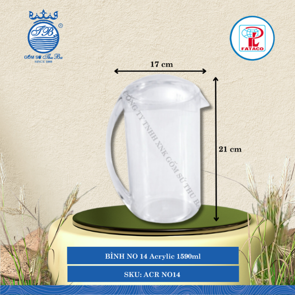 Bình NO 14 Acrylic (Nhiều Màu) Fataco Nhựa