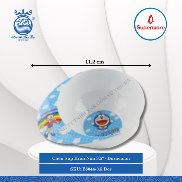 Chén Súp Hình Nón 3.5" Hoa Văn Trẻ Em Doraemon Rainbow 190ml Dài: 11.2cm Rộng: 8.9cm Cao: 4.3cm Superware Nhựa B6044-3.5 Dor