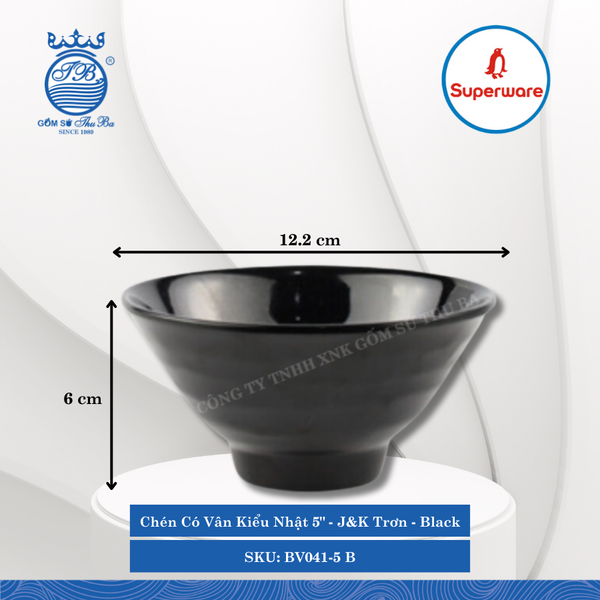 Chén Kiểu Nhật J&K Trơn Black (Nhiều Loại) Superware Nhựa