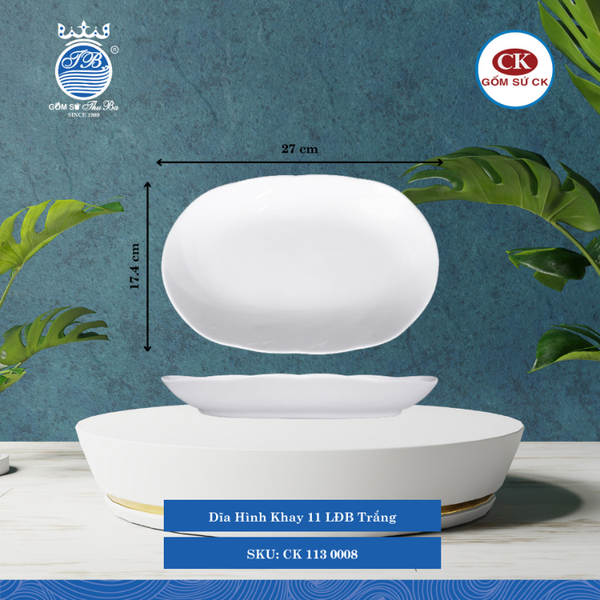 Dĩa Hình Khay LĐB 0008 Trắng (Nhiều Size) CK Sứ