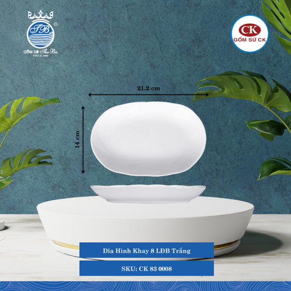Dĩa Hình Khay LĐB 0008 Trắng (Nhiều Size) CK Sứ