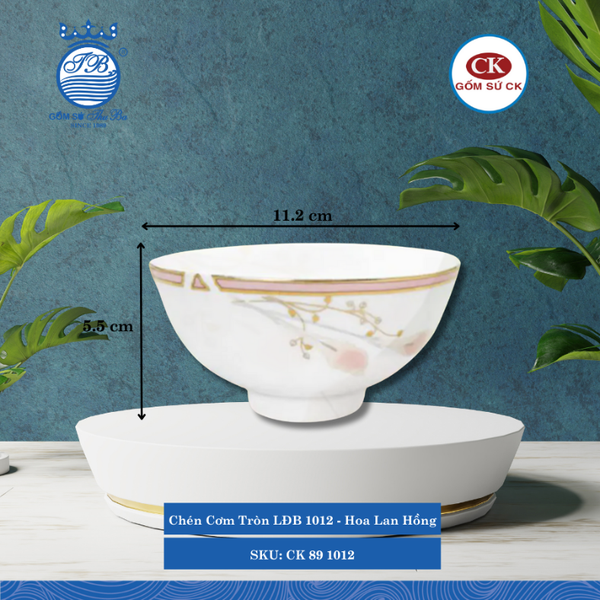 Chén Cơm Tròn LĐB 1012 - Hoa Lan Hồng Ø: 11.2cm 230ml Cao: 5.5cm CK Sứ CK 89 1012