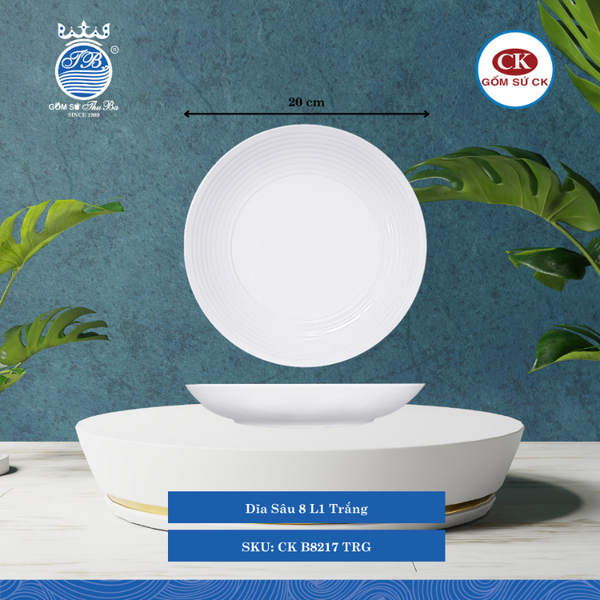 Dĩa Sâu Trắng (Nhiều Size) CK Sứ