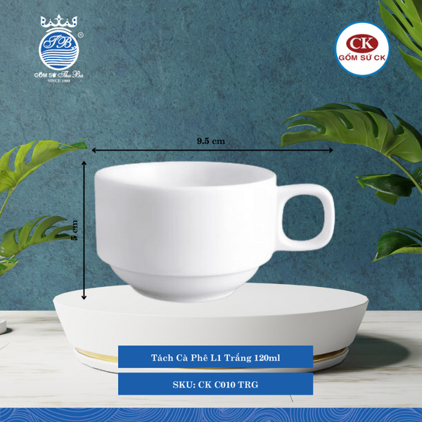 Tách Cà Phê C010, C011, C012 Trắng (Nhiều Size) CK Sứ
