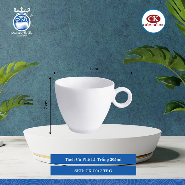 Tách Cà Phê C016, C017 Trắng (Nhiều Size) CK Sứ