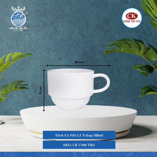 Tách Cà Phê C101, C102, C103 Trắng (Nhiều Size) CK Sứ