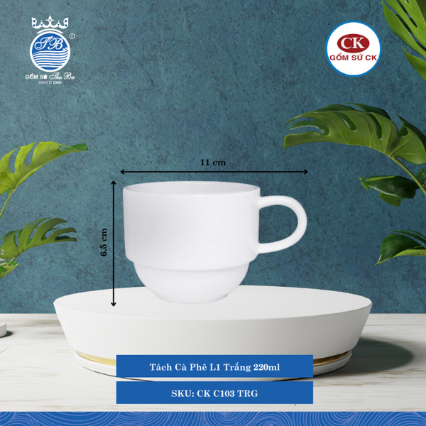 Tách Cà Phê C101, C102, C103 Trắng (Nhiều Size) CK Sứ