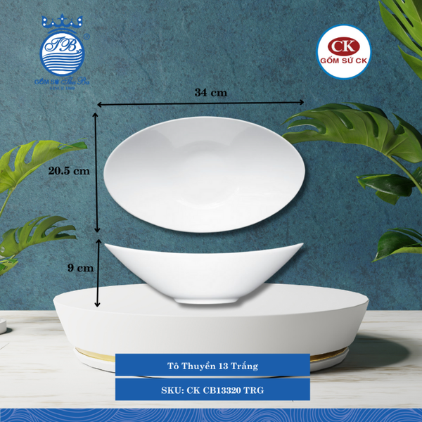 Tô Thuyền Trắng (Nhiều Size) CK Sứ