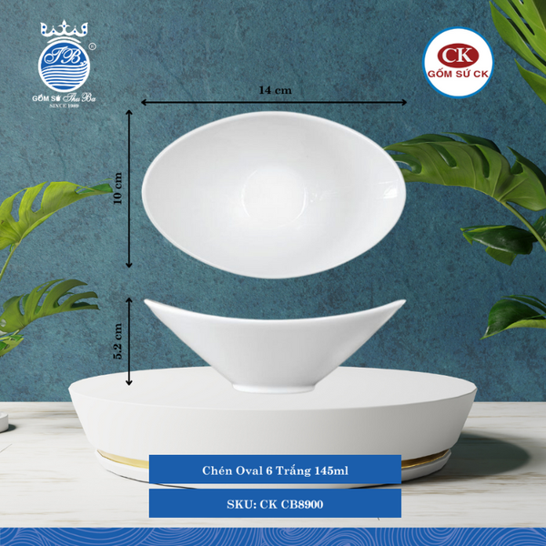 Chén Oval Trắng (Nhiều Size) CK Sứ
