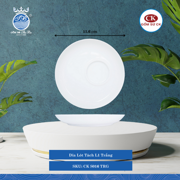 Dĩa Lót Tách S016, S017 Trắng (Nhiều Size) CK Sứ