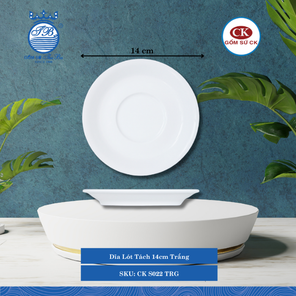 Dĩa Lót Tách S020, S022, S023 Trắng (Nhiều Size) CK Sứ
