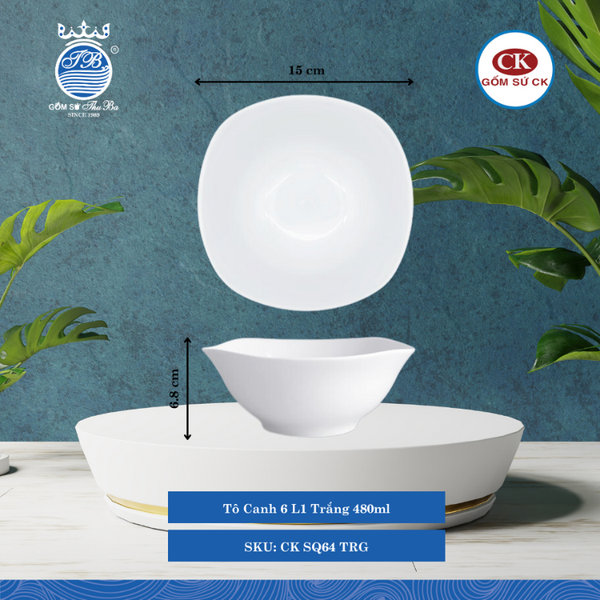 Tô Canh SQ Trắng (Nhiều Size) CK Sứ