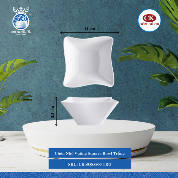 Chén Nhỏ Vuông SQS Trắng (Nhiều Size) CK Sứ