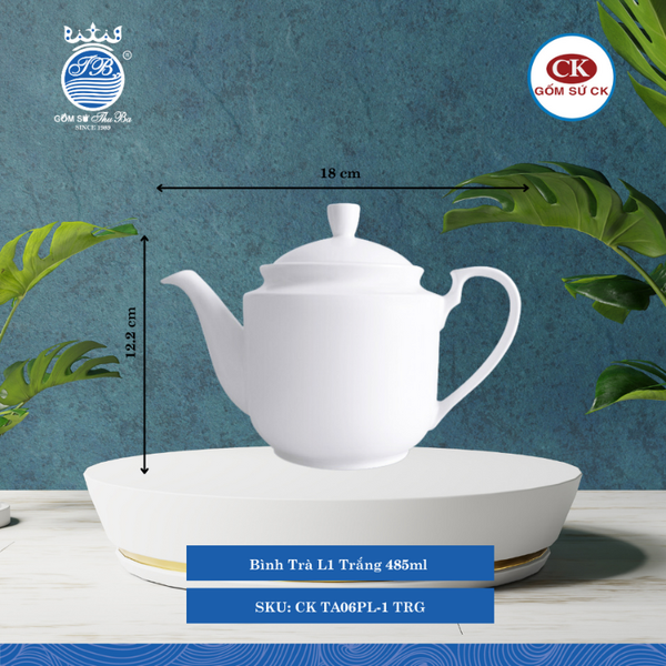 Bình Trà TA06PL, TA06PL-1, TA16PL Trắng (Nhiều Size) CK Sứ