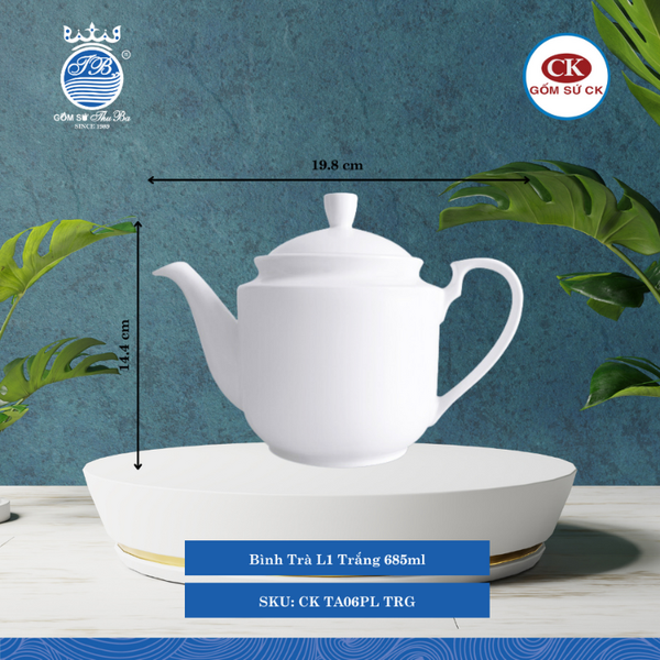 Bình Trà TA06PL, TA06PL-1, TA16PL Trắng (Nhiều Size) CK Sứ