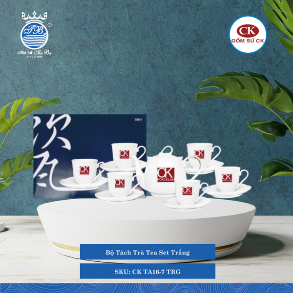 Bộ Tách Trà Trắng (Nhiều Size) CK Sứ