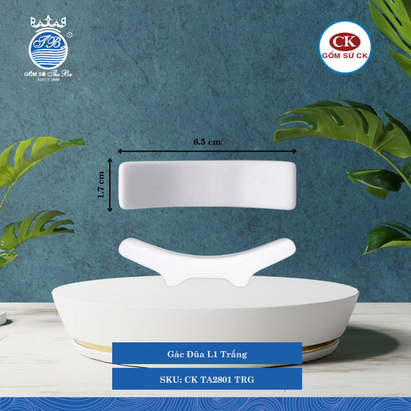 Gác Đũa Trắng TRG Dài: 6.5cm Rộng: 1.7cm CK Sứ CK TA2801 TRG