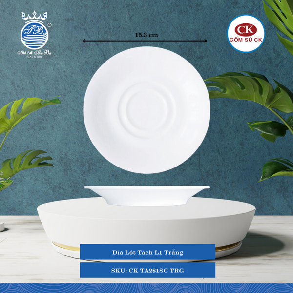 Dĩa Lót Chén Súp Trắng TRG Ø: 15.3cm Cao: 2.1cm CK Sứ CK TA281SC TRG
