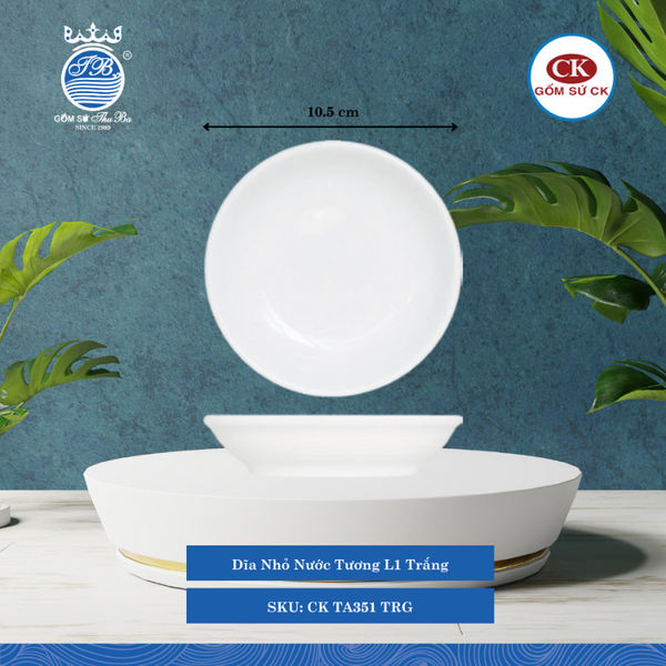 Dĩa Chấm Nhỏ Trắng (Nhiều Size) CK Sứ