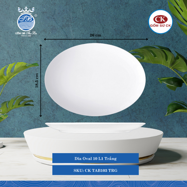Dĩa Oval Ảo Trắng (Nhiều Size) CK Sứ