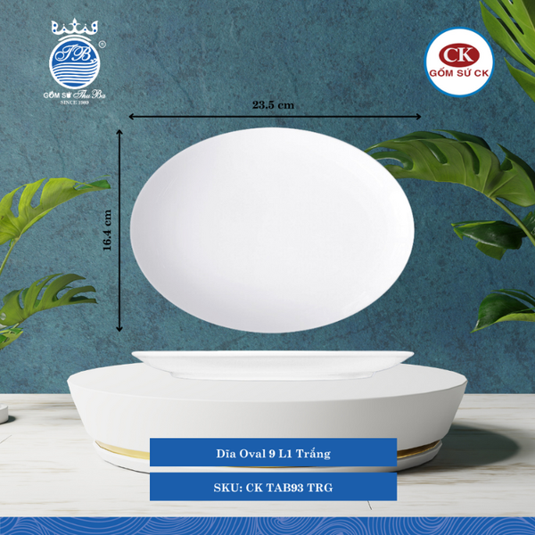 Dĩa Oval Ảo Trắng (Nhiều Size) CK Sứ
