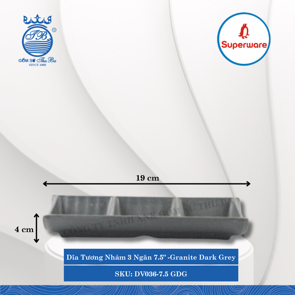 Dĩa Tương Nhám J&K Nhám Granite Dark Grey (Nhiều Loại) Superware Nhựa