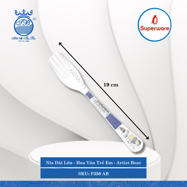 Nĩa Dài Artist Bear (Nhiều Loại) Superware Nhựa