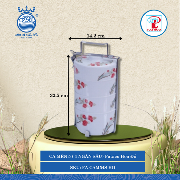 Cà Mên 4 Ngăn Fataco (Nhiều Loại, Nhiều Màu) Nhựa