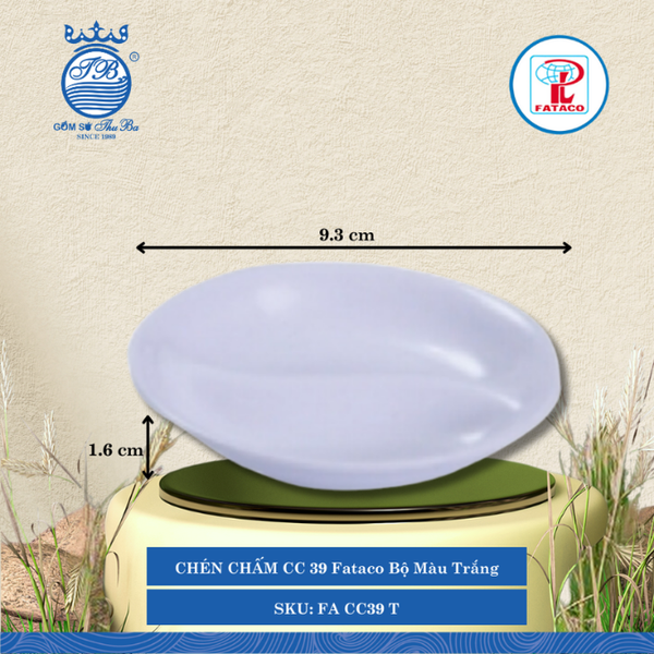 CHÉN CHẤM CC 39 Fataco Bộ Màu Trắng Ø: 9.3cm Cao: 1.6cm Nhựa FA CC39 T