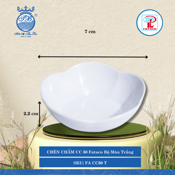 CHÉN CHẤM CC 50 Fataco Bộ Màu Trắng Ø: 7cm Cao: 2.2cm Nhựa FA CC50 T