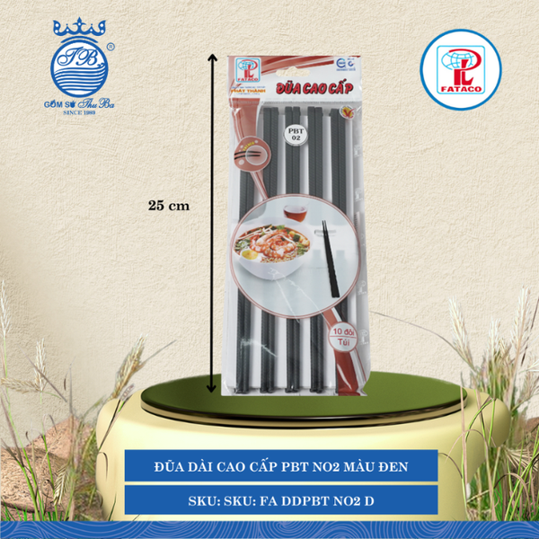Đũa Dài Cao Cấp PBT (No2, No3) Fataco (Nhiều Size, Nhiều Màu, Nhiều Kiểu) Nhựa