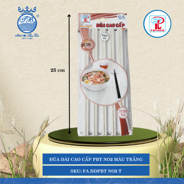 Đũa Dài Cao Cấp PBT (No2, No3) Fataco (Nhiều Size, Nhiều Màu, Nhiều Kiểu) Nhựa