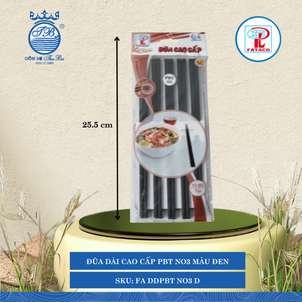 Đũa Dài Cao Cấp PBT (No2, No3) Fataco (Nhiều Size, Nhiều Màu, Nhiều Kiểu) Nhựa