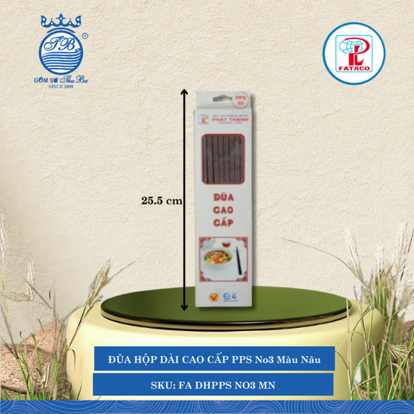 Đũa Hộp Dài Cao Cấp PPS (No1, No2, No3) Fataco (Nhiều Size, Nhiều Màu, Nhiều Kiểu) Nhựa